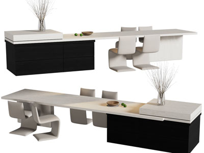 现代吧台餐桌椅组合