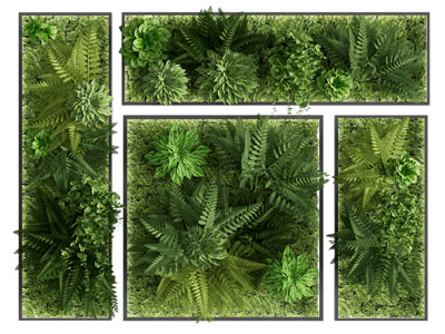 现代长方形方形拼接植物墙 植物挂画3d模型 现代长方形方形拼接植物墙 植物挂画