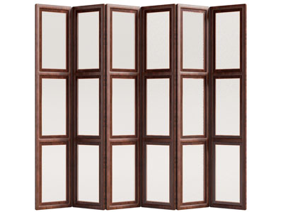 现代中古风实木边框折叠门 推拉门