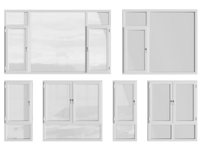 现代玻璃平开窗户