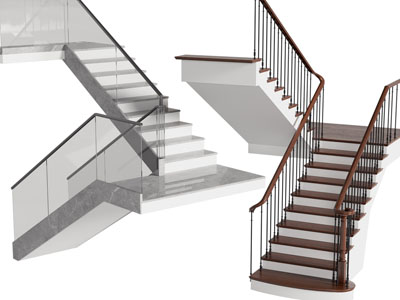 现代旋转楼梯3d模型 现代旋转楼梯