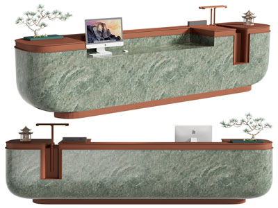 新中式前台接待台