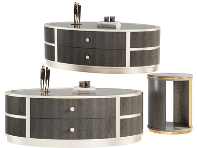 现代圆形茶几边几3d模型 现代圆形茶几边几