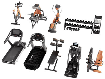 现代跑步机 举重器 椭圆机体育设备3d模型 现代跑步机 举重器 椭圆机体育设备