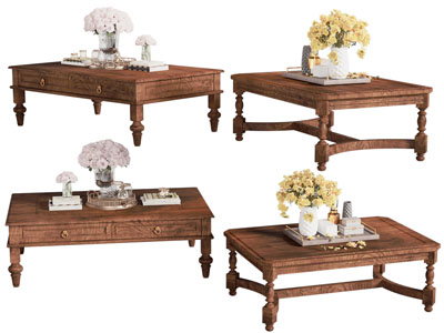 美式实木长方形茶几3d模型 美式实木长方形茶几