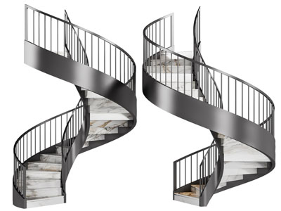 现代旋转楼梯3d模型 现代旋转楼梯