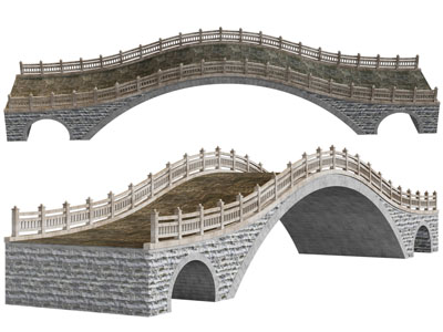 新中式石拱桥 景观拱桥3d模型 新中式石拱桥 景观拱桥