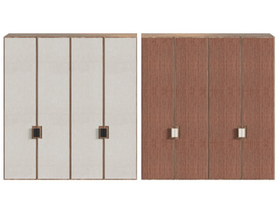 新中式实木衣柜3d模型 新中式实木衣柜