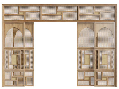 东南亚实木推拉门