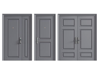 现代单扇门 双开门 子母入户平开门