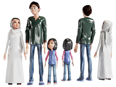 现代陶瓷父母孩子雕塑雕刻 摆件组合3d模型 现代陶瓷父母孩子雕塑雕刻 摆件组合