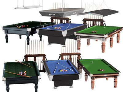 欧式台球桌 球杆收纳架3d模型 欧式台球桌 球杆收纳架