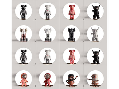 现代暴力熊雕塑雕刻摆件组合