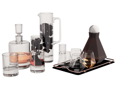 现代托盘 玻璃茶具杯子