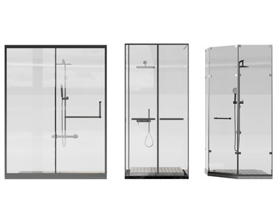 现代玻璃淋浴房3d模型 现代玻璃淋浴房