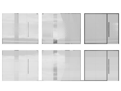 现代办公玻璃大门 平开门