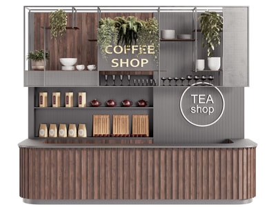 现代咖啡馆吧台