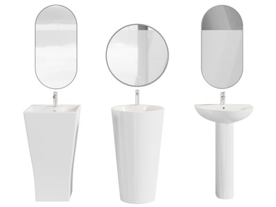 现代立式洗手台 镜子