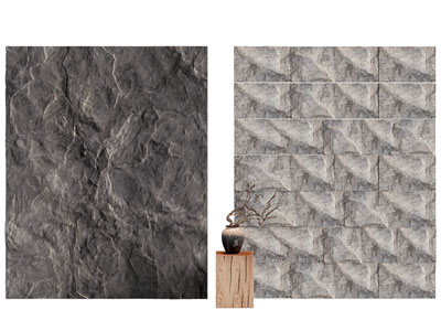 现代岩板 文化石背景墙