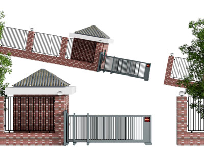 现代社区警卫厅 保安室 大门