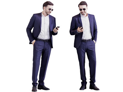 现代穿西装的男人