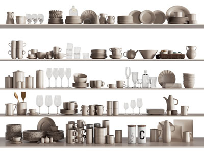 侘寂风陶艺碗碟 茶具杯子 厨具摆件组合