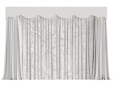 现代窗帘窗纱3d模型 现代窗帘窗纱