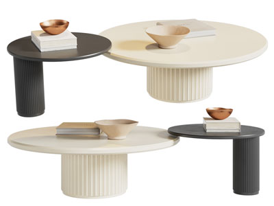 现代圆形茶几3d模型 现代圆形茶几