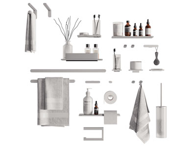 现代墙面置物架 洗浴用品 毛巾架3d模型 现代墙面置物架 洗浴用品 毛巾架