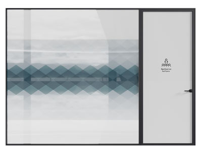 现代办公单扇平开门 玻璃隔断