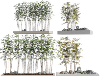 新中式花坛竹子 景观园艺小品