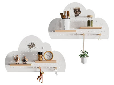 现代云朵造的墙面洞洞眼收纳架 墙饰