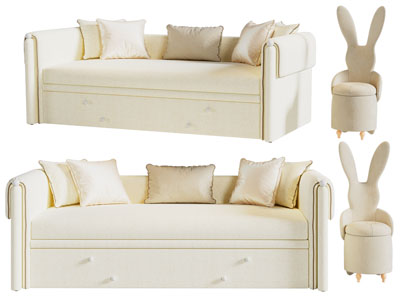 现代儿童床 单人床