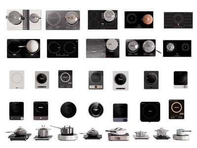 现代燃气灶 电磁炉 锅具3d模型 现代燃气灶 电磁炉 锅具