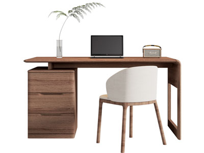 北欧实木书桌椅组合