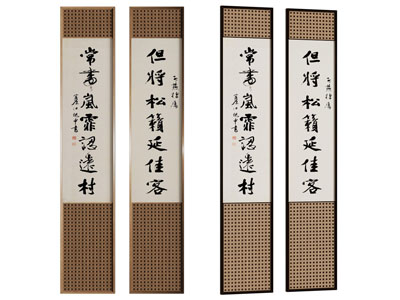 新中式书法字画装饰挂画 肌理挂画3d模型 新中式书法字画装饰挂画 肌理挂画