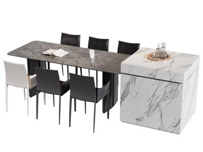 现代吧台餐桌椅组合