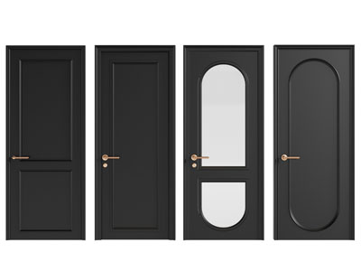 法式单扇平开门 木门 玻璃门