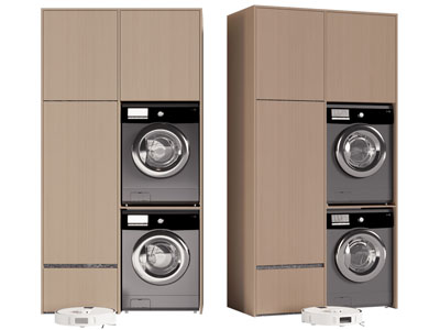 现代洗衣机 烘干机收纳柜
