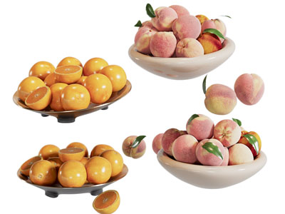 现代橙子 桃子水果食物