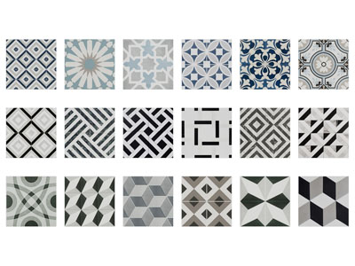现代几何图案的地面拼花瓷砖