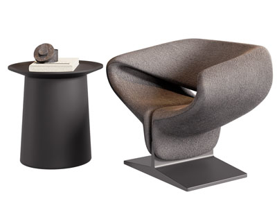 现代休闲椅子 边几