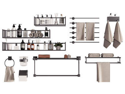 现代洗浴用品 毛巾架卫浴小件3d模型 现代洗浴用品 毛巾架卫浴小件