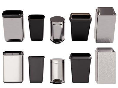 现代垃圾桶3d模型 现代垃圾桶