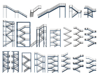 工业风loft旋转楼梯3d模型 工业风loft旋转楼梯