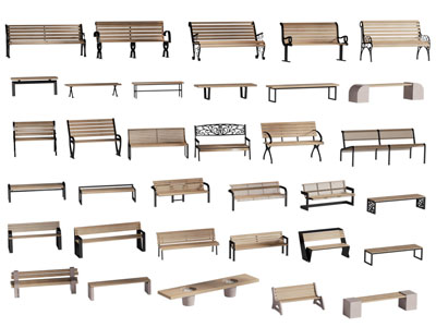 现代实木户外公共椅子 长凳子