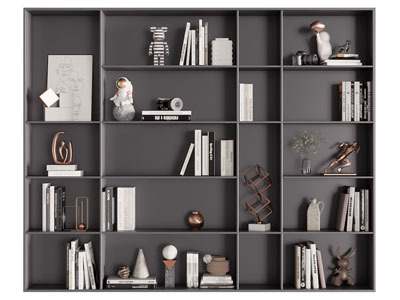 现代开放式装饰书柜