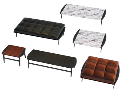 现代长方形沙发凳子