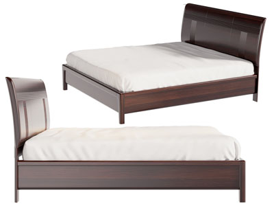 现代实木双人床