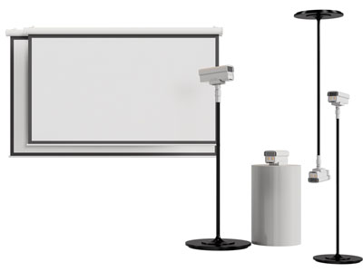 现代投影仪 投影幕布3d模型 现代投影仪 投影幕布